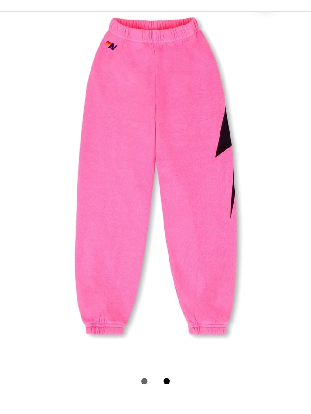 Aviator Nation Kids Neon Pink Sweatpants with Black Lightning Accent
